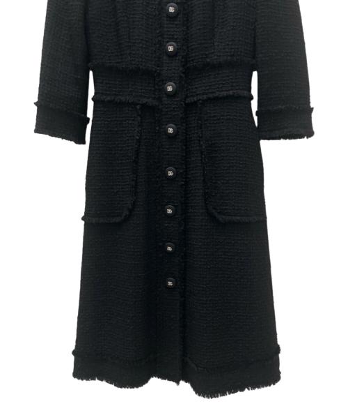 DOLCE & GABBANA（ドルチェ＆ガッバーナ）DOLCE & GABBANA (ドルチェ＆ガッバーナ) ツイードワンピース ブラック サイズ:36の古着・服飾アイテム