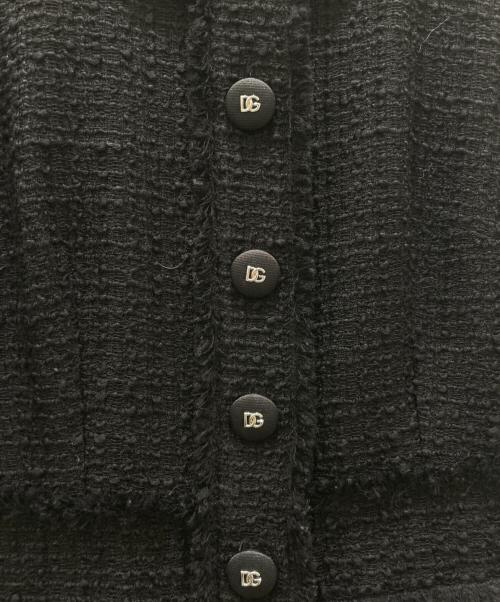 DOLCE & GABBANA（ドルチェ＆ガッバーナ）DOLCE & GABBANA (ドルチェ＆ガッバーナ) ツイードワンピース ブラック サイズ:36の古着・服飾アイテム