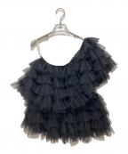 MOLLY GODDARDモリー ゴダード）の古着「SOFT TULLE アシンメトリーブラウス」｜ブラック