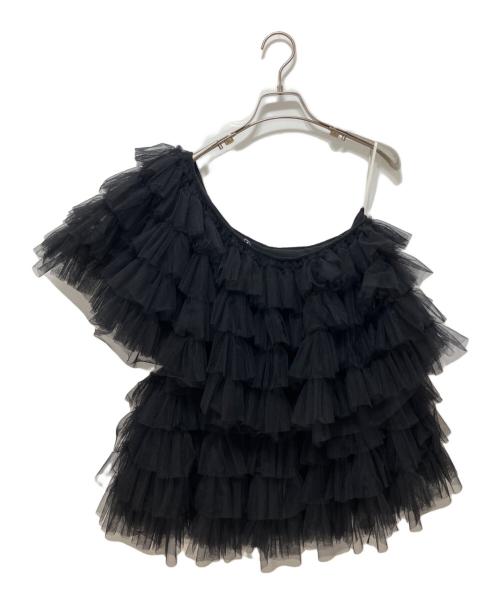 MOLLY GODDARD（モリー ゴダード）MOLLY GODDARD (モリー ゴダード) SOFT TULLE アシンメトリーブラウス ブラック サイズ:SIZE8の古着・服飾アイテム
