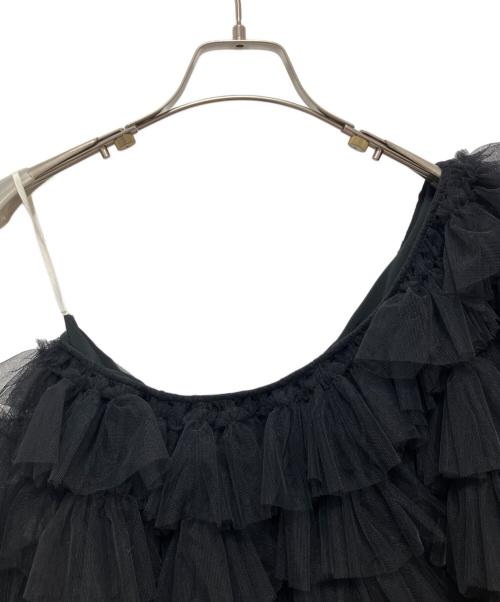 MOLLY GODDARD（モリー ゴダード）MOLLY GODDARD (モリー ゴダード) SOFT TULLE アシンメトリーブラウス ブラック サイズ:SIZE8の古着・服飾アイテム