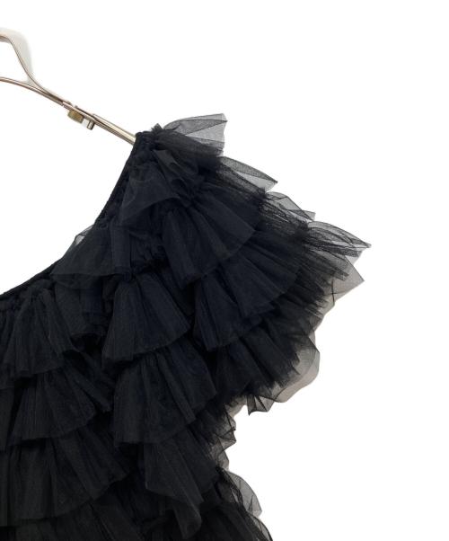 MOLLY GODDARD（モリー ゴダード）MOLLY GODDARD (モリー ゴダード) SOFT TULLE アシンメトリーブラウス ブラック サイズ:SIZE8の古着・服飾アイテム