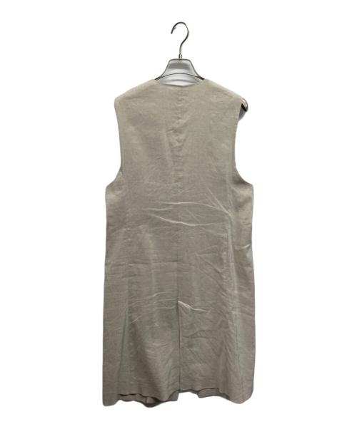 23区（ニジュウサンク）23区 (ニジュウサンク) リネンレーヨンストレッチ ロング ジレ ベージュ サイズ:38の古着・服飾アイテム