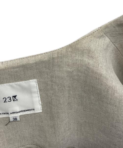 23区（ニジュウサンク）23区 (ニジュウサンク) リネンレーヨンストレッチ ロング ジレ ベージュ サイズ:38の古着・服飾アイテム