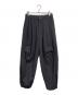 ARGUE（アーギュ）の古着「WOOL WIDE TUCK PANTS 裾ドローコード ウールワイドパンツ　日本製」｜グレー