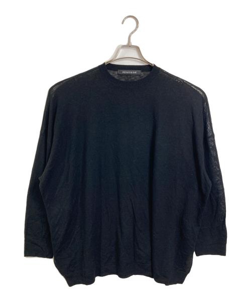 mizuiro-ind（ミズイロインド）mizuiro-ind (ミズイロインド) SHEER WIDE TUNIC  シアーワイドチュニック　シアーニット　薄手ニット ブラック サイズ:実寸参照の古着・服飾アイテム