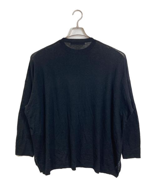 mizuiro-ind（ミズイロインド）mizuiro-ind (ミズイロインド) SHEER WIDE TUNIC  シアーワイドチュニック　シアーニット　薄手ニット ブラック サイズ:実寸参照の古着・服飾アイテム
