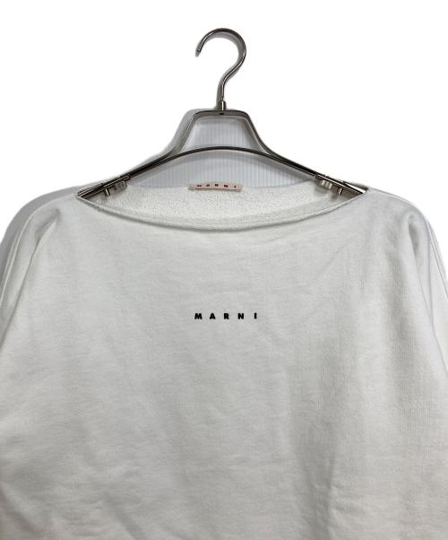 MARNI（マルニ）MARNI (マルニ) ロゴスウェット　ラグラン　パイル ホワイト サイズ:36の古着・服飾アイテム