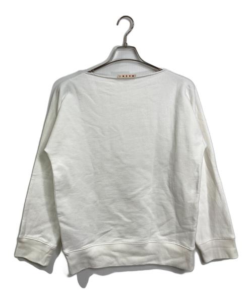 MARNI（マルニ）MARNI (マルニ) ロゴスウェット　ラグラン　パイル ホワイト サイズ:36の古着・服飾アイテム
