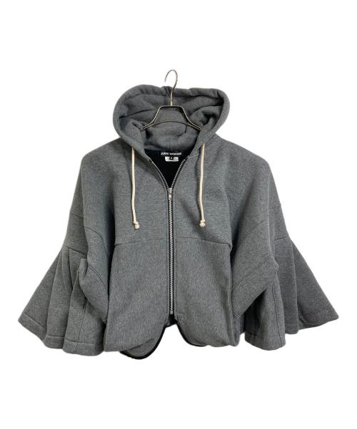 JUNYA WATANABE COMME des GARCONS（(ジュンヤワタナベ コムデギャルソン）JUNYA WATANABE COMME des GARCONS ((ジュンヤワタナベ コムデギャルソン) 変形ボリュームフーディー　デザインパーカー　フーディ　ジップパーカー　日本製　23AW グレー サイズ:Sの古着・服飾アイテム
