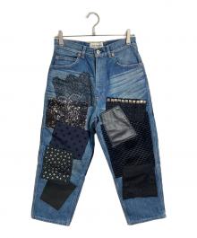 JUNYA WATANABE COMME des GARCONS（(ジュンヤワタナベ コムデギャルソン）の古着「ランダムパッチワークデニムパンツ　デザインパンツ　デニムパンツ　日本製」｜インディゴ