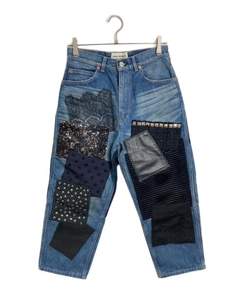 JUNYA WATANABE COMME des GARCONS（(ジュンヤワタナベ コムデギャルソン）JUNYA WATANABE COMME des GARCONS ((ジュンヤワタナベ コムデギャルソン) ランダムパッチワークデニムパンツ　デザインパンツ　デニムパンツ　日本製 インディゴ サイズ:XSの古着・服飾アイテム