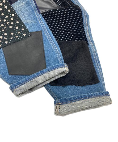 JUNYA WATANABE COMME des GARCONS（(ジュンヤワタナベ コムデギャルソン）JUNYA WATANABE COMME des GARCONS ((ジュンヤワタナベ コムデギャルソン) ランダムパッチワークデニムパンツ　デザインパンツ　デニムパンツ　日本製 インディゴ サイズ:XSの古着・服飾アイテム