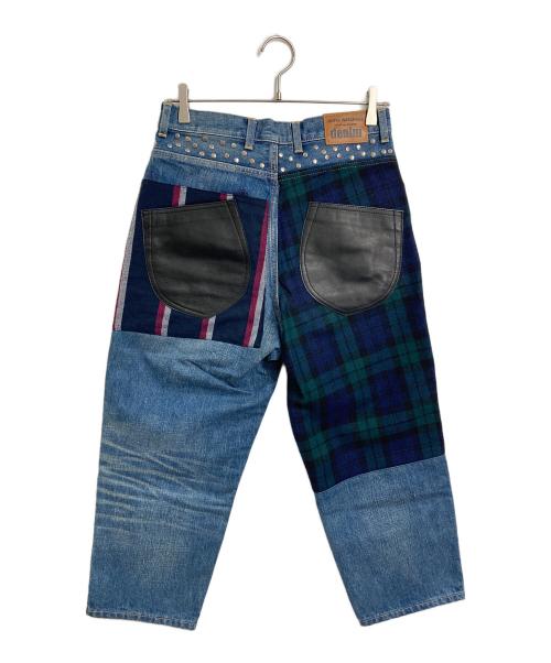 JUNYA WATANABE COMME des GARCONS（(ジュンヤワタナベ コムデギャルソン）JUNYA WATANABE COMME des GARCONS ((ジュンヤワタナベ コムデギャルソン) ランダムパッチワークデニムパンツ　デザインパンツ　デニムパンツ　日本製 インディゴ サイズ:XSの古着・服飾アイテム