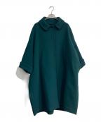 ANYA HINDMARCHアニヤ・ハインドマーチ）の古着「ブローチ付ステンカラーコート」｜グリーン