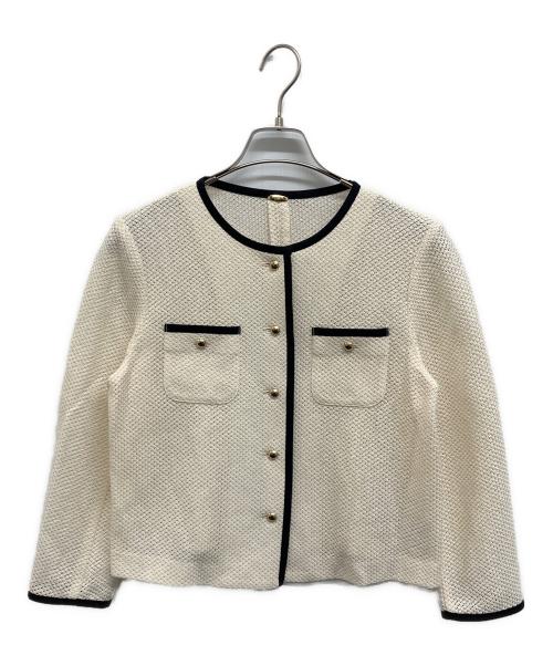 NOLLEY'S sophi（ノーリーズソフィー）NOLLEY'S sophi (ノーリーズソフィー) ウォッシャブルラッセルカーデジャケット アイボリー サイズ:38の古着・服飾アイテム