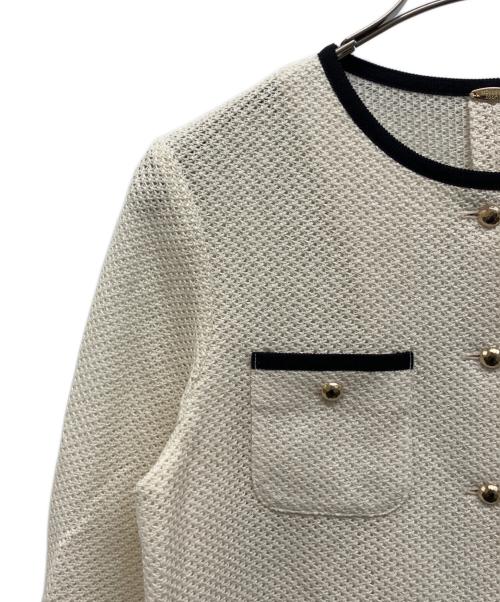 NOLLEY'S sophi（ノーリーズソフィー）NOLLEY'S sophi (ノーリーズソフィー) ウォッシャブルラッセルカーデジャケット アイボリー サイズ:38の古着・服飾アイテム