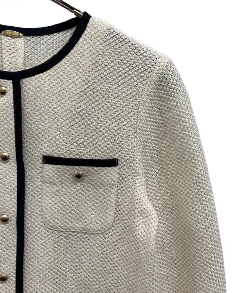 NOLLEY'S sophi（ノーリーズソフィー）NOLLEY'S sophi (ノーリーズソフィー) ウォッシャブルラッセルカーデジャケット アイボリー サイズ:38の古着・服飾アイテム