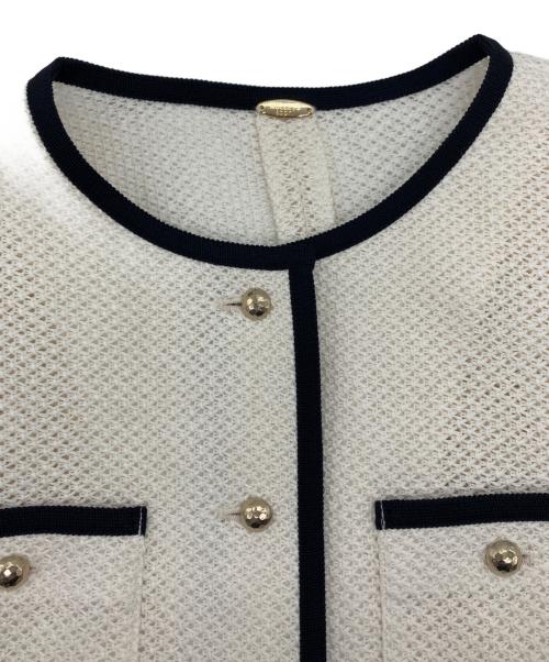 NOLLEY'S sophi（ノーリーズソフィー）NOLLEY'S sophi (ノーリーズソフィー) ウォッシャブルラッセルカーデジャケット アイボリー サイズ:38の古着・服飾アイテム