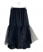 1er Arrondissementプルミエ アロンディスモン）の古着「2WAYチュールギャザースカート　B1042AFS006」｜ブラック