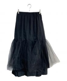 1er Arrondissement（プルミエ アロンディスモン）の古着「2WAYチュールギャザースカート　B1042AFS006」｜ブラック