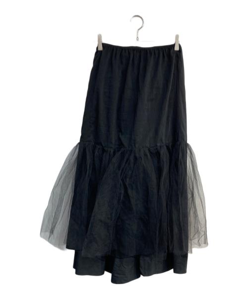 1er Arrondissement（プルミエ アロンディスモン）1er Arrondissement (プルミエ アロンディスモン) 2WAYチュールギャザースカート　B1042AFS006 ブラック サイズ:Freeの古着・服飾アイテム