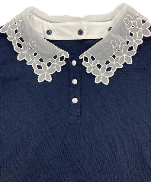 Leilian（レリアン）Leilian (レリアン) 付け襟2WAYニット ネイビー サイズ:11の古着・服飾アイテム