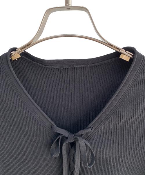 Noble（ノーブル）Noble (ノーブル) レースアップリブニット ブラック サイズ:FREEの古着・服飾アイテム