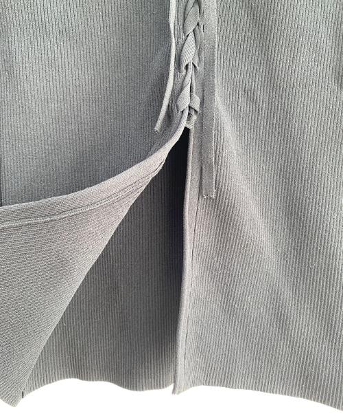 Noble（ノーブル）Noble (ノーブル) レースアップリブニット ブラック サイズ:FREEの古着・服飾アイテム