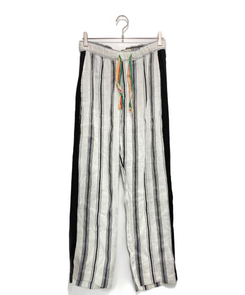 WALES BONNER（ウェールズボナー）WALES BONNER (ウェールズボナー) Volta Jazz Side Line Pants ヴォルタ・ジャズサイドラインパンツ ホワイト×ブラック サイズ:48の古着・服飾アイテム