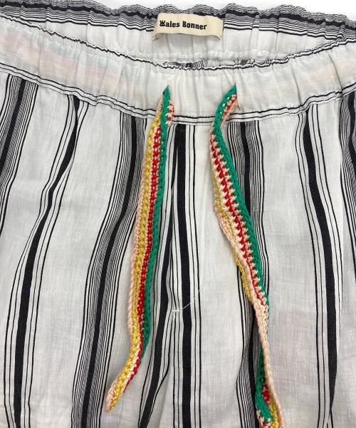 WALES BONNER（ウェールズボナー）WALES BONNER (ウェールズボナー) Volta Jazz Side Line Pants ヴォルタ・ジャズサイドラインパンツ ホワイト×ブラック サイズ:48の古着・服飾アイテム