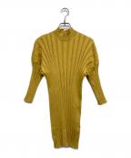 MAISON EUREKAメゾンエウレカ）の古着「STRIPE RIB MOCK NECK」｜イエロー