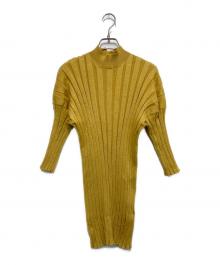 MAISON EUREKA（メゾンエウレカ）の古着「STRIPE RIB MOCK NECK」｜イエロー
