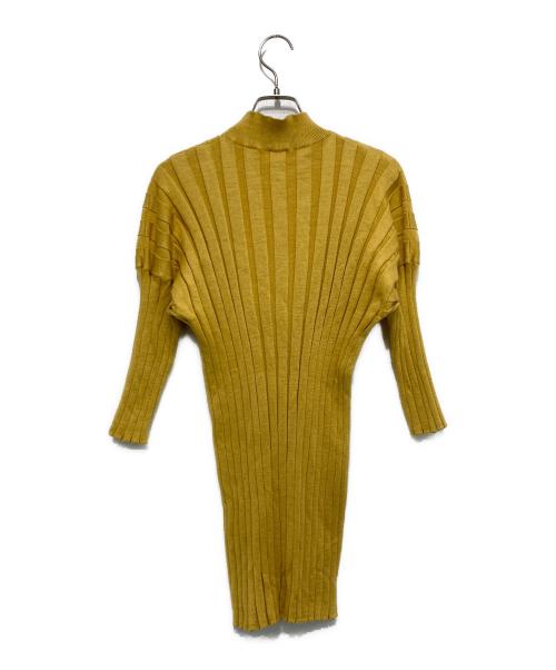 MAISON EUREKA（メゾンエウレカ）MAISON EUREKA (メゾンエウレカ) STRIPE RIB MOCK NECK イエロー サイズ:FREEの古着・服飾アイテム