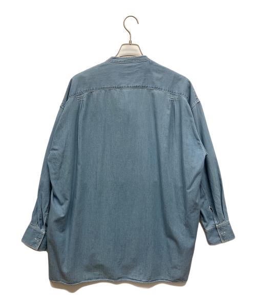 pheeta（フィータ）pheeta (フィータ) バンドカラーシャツ ブルー サイズ:2の古着・服飾アイテム