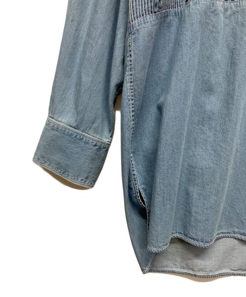 pheeta（フィータ）pheeta (フィータ) バンドカラーシャツ ブルー サイズ:2の古着・服飾アイテム