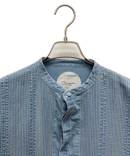 pheeta（フィータ）pheeta (フィータ) バンドカラーシャツ ブルー サイズ:2の古着・服飾アイテム