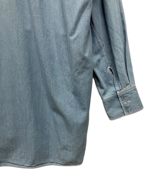pheeta（フィータ）pheeta (フィータ) バンドカラーシャツ ブルー サイズ:2の古着・服飾アイテム