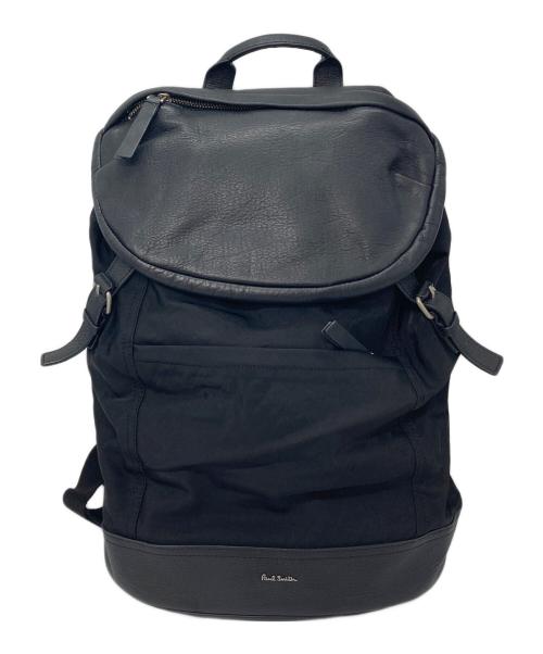PAUL SMITH（ポールスミス）Paul Smith (ポールスミス) リュック　バックパック　レザーバッグ ブラック サイズ:実寸参照の古着・服飾アイテム