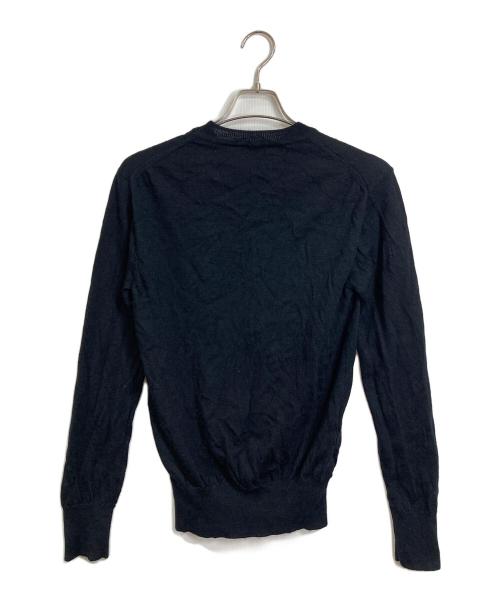 Vivienne Westwood man（ヴィヴィアン ウェストウッド マン）Vivienne Westwood man (ヴィヴィアン ウェストウッド マン) オーブ刺繍クルーネックニット　長袖ニット　ウールニット　日本製 ブラック サイズ:44の古着・服飾アイテム