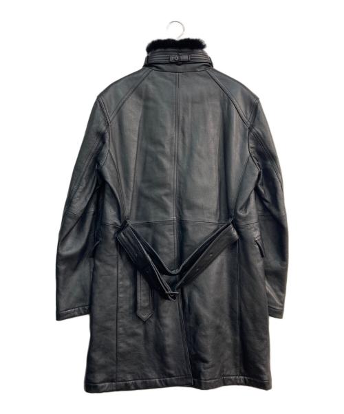 BURBERRY BLACK LABEL（バーバリーブラックレーベル）BURBERRY BLACK LABEL (バーバリーブラックレーベル) レザーコート ブラック サイズ:Lの古着・服飾アイテム