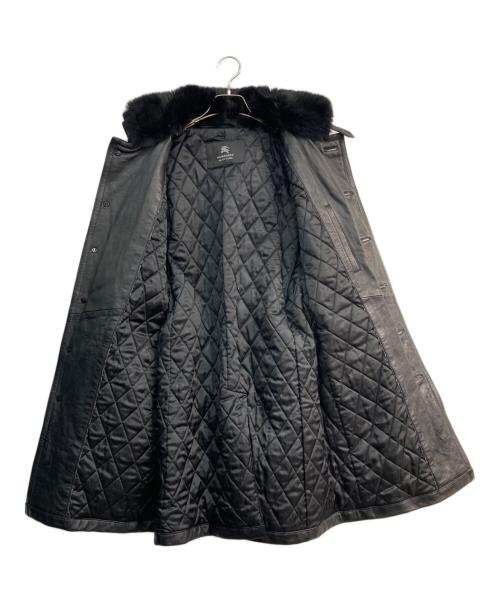 BURBERRY BLACK LABEL（バーバリーブラックレーベル）BURBERRY BLACK LABEL (バーバリーブラックレーベル) レザーコート ブラック サイズ:Lの古着・服飾アイテム