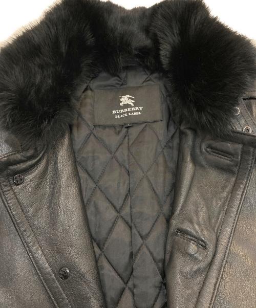 BURBERRY BLACK LABEL（バーバリーブラックレーベル）BURBERRY BLACK LABEL (バーバリーブラックレーベル) レザーコート ブラック サイズ:Lの古着・服飾アイテム