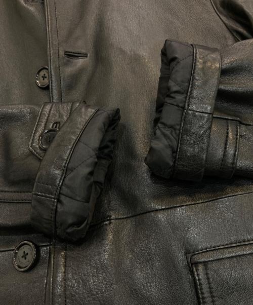 BURBERRY BLACK LABEL（バーバリーブラックレーベル）BURBERRY BLACK LABEL (バーバリーブラックレーベル) レザーコート ブラック サイズ:Lの古着・服飾アイテム