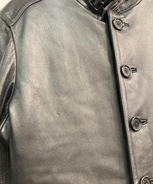 BURBERRY BLACK LABEL（バーバリーブラックレーベル）BURBERRY BLACK LABEL (バーバリーブラックレーベル) レザーコート ブラック サイズ:Lの古着・服飾アイテム