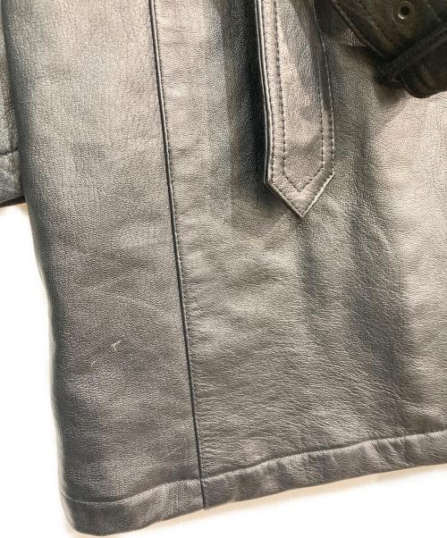 BURBERRY BLACK LABEL（バーバリーブラックレーベル）BURBERRY BLACK LABEL (バーバリーブラックレーベル) レザーコート ブラック サイズ:Lの古着・服飾アイテム