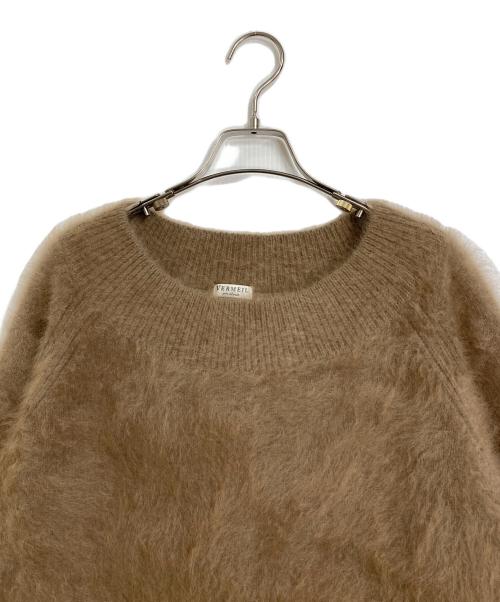 VERMEIL par iena（ヴェルメイユ パー イエナ）VERMEIL par iena (ヴェルメイユ パー イエナ) チャイニーズラクーンニット　ラグランニット　ウール混ニット　ゆったり ブラウン サイズ:FREEの古着・服飾アイテム