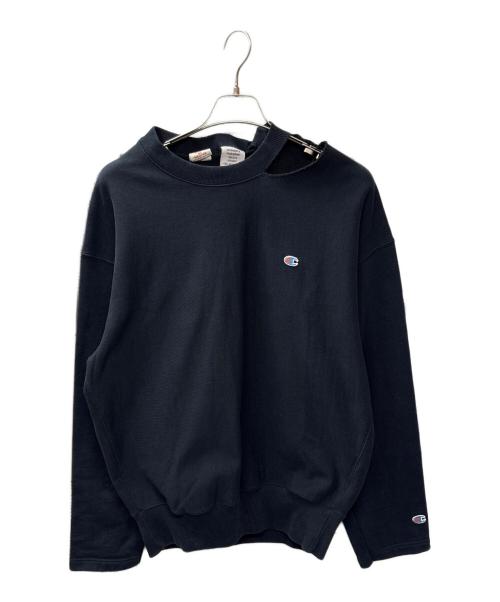 VETEMENTS（ヴェトモン）VETEMENTS (ヴェトモン) Champion (チャンピオン) ダメージ加工スウェット ブラック サイズ:Mの古着・服飾アイテム