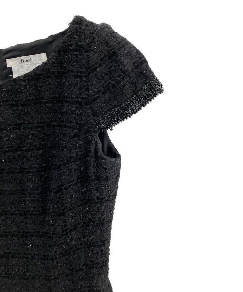 Rene（ルネ）Rene (ルネ) ツイードワンピース ブラック サイズ:36の古着・服飾アイテム
