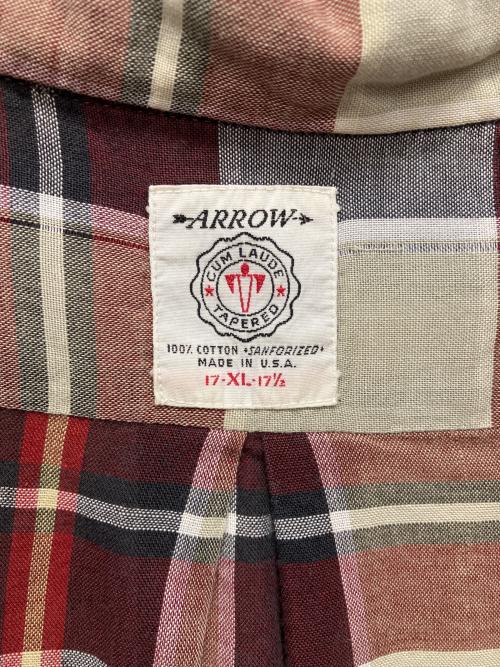 ARROW（アロー）ARROW (アロー) 60sヴィンテージチェックシャツ レッド サイズ:XLの古着・服飾アイテム